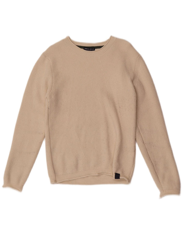North Sails Womens Crew Neck Jumper Sweater UK 10 Small Beige Viscose