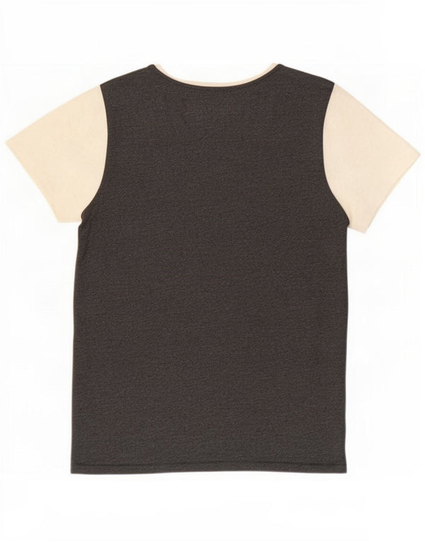 Armani Jeans Womens Slim T-Shirt Top UK 12 Medium Grey Colourblock