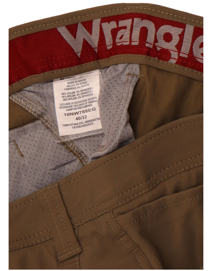 WRANGLER Mens Straight Hiking Cargo Trousers W40 L32 Khaki Nylon