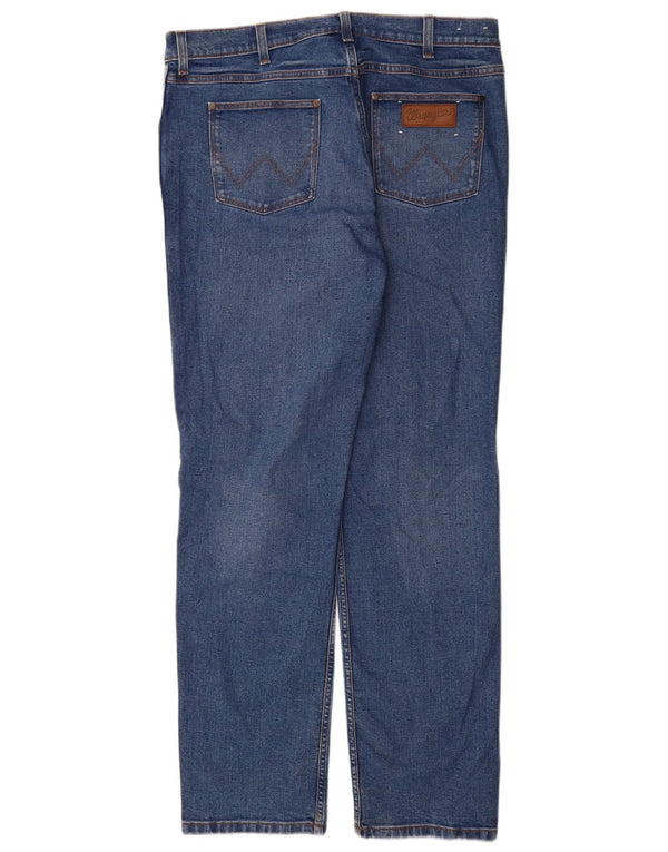 Wrangler Mens Greensboro Straight Jeans W35 L34 Blue Cotton