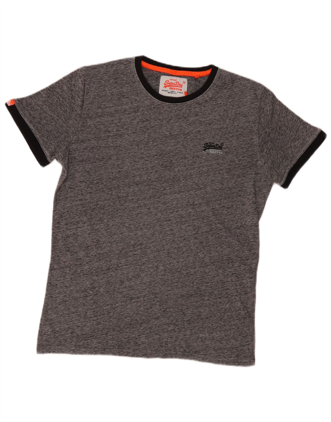 Superdry Mens T-Shirt Top Large Grey Flecked