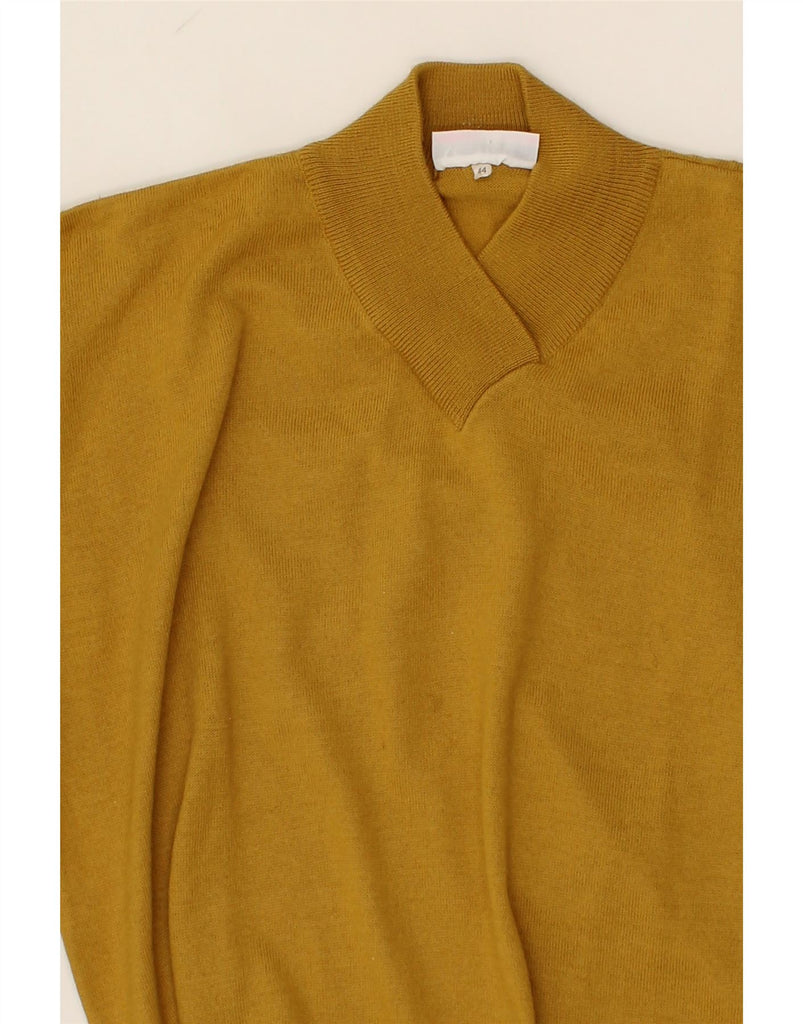 HUDSON Womens Shawl Neck Jumper Sweater IT 44 Medium Yellow Acrylic Vintage Hudson and Second-Hand Hudson from Messina Hembry 