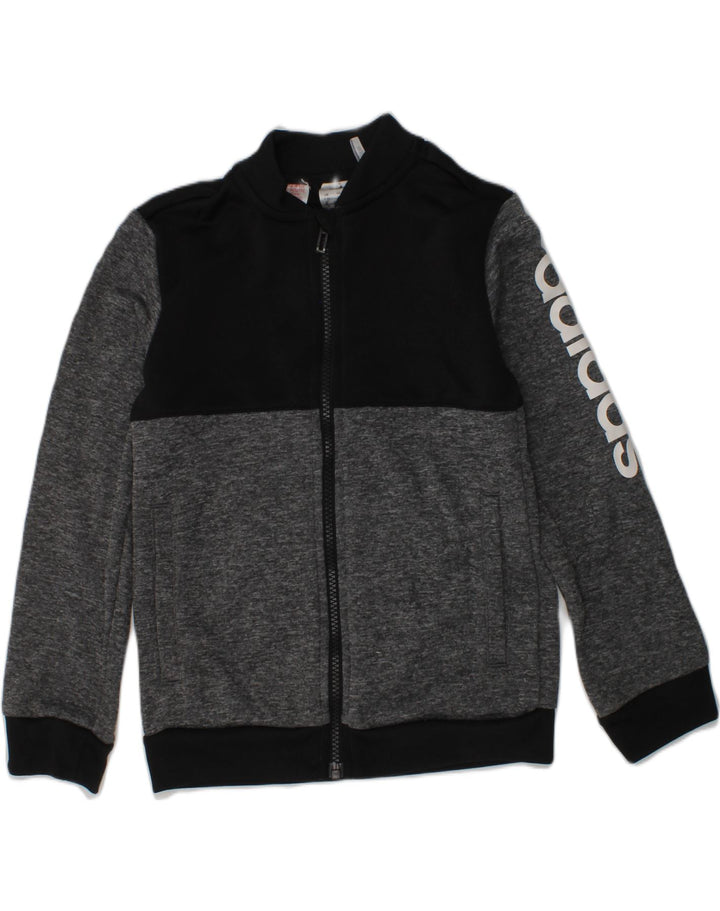 ADIDAS Boys Climalite Graphic Tracksuit Top Jacket 7-8 Years Grey | Vintage Adidas | Thrift | Second-Hand Adidas | Used Clothing | Messina Hembry 