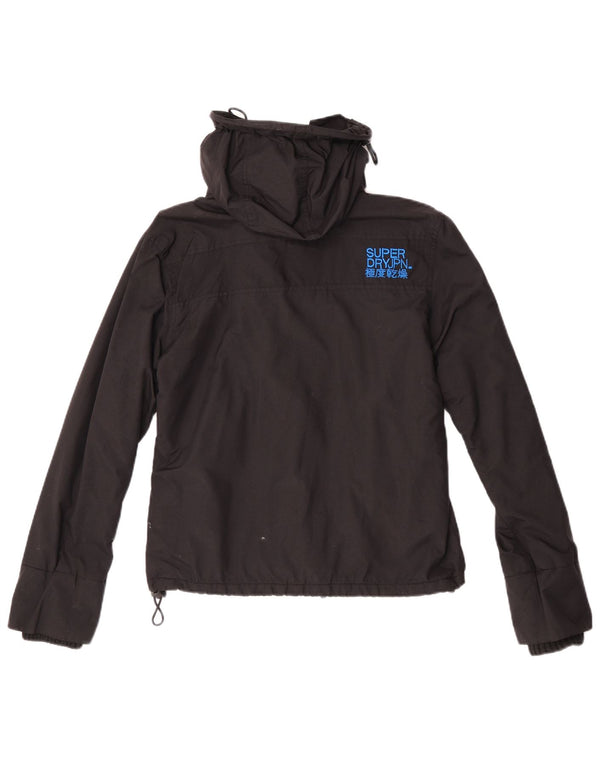Superdry Womens Graphic Windbreaker Jacket UK 14 Medium Black