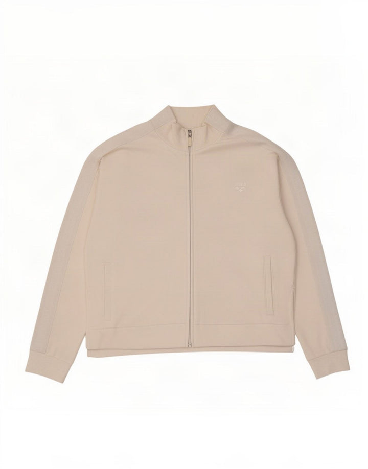 Arena Womens Oversized Tracksuit Top Jacket UK 10 Small White Cotton