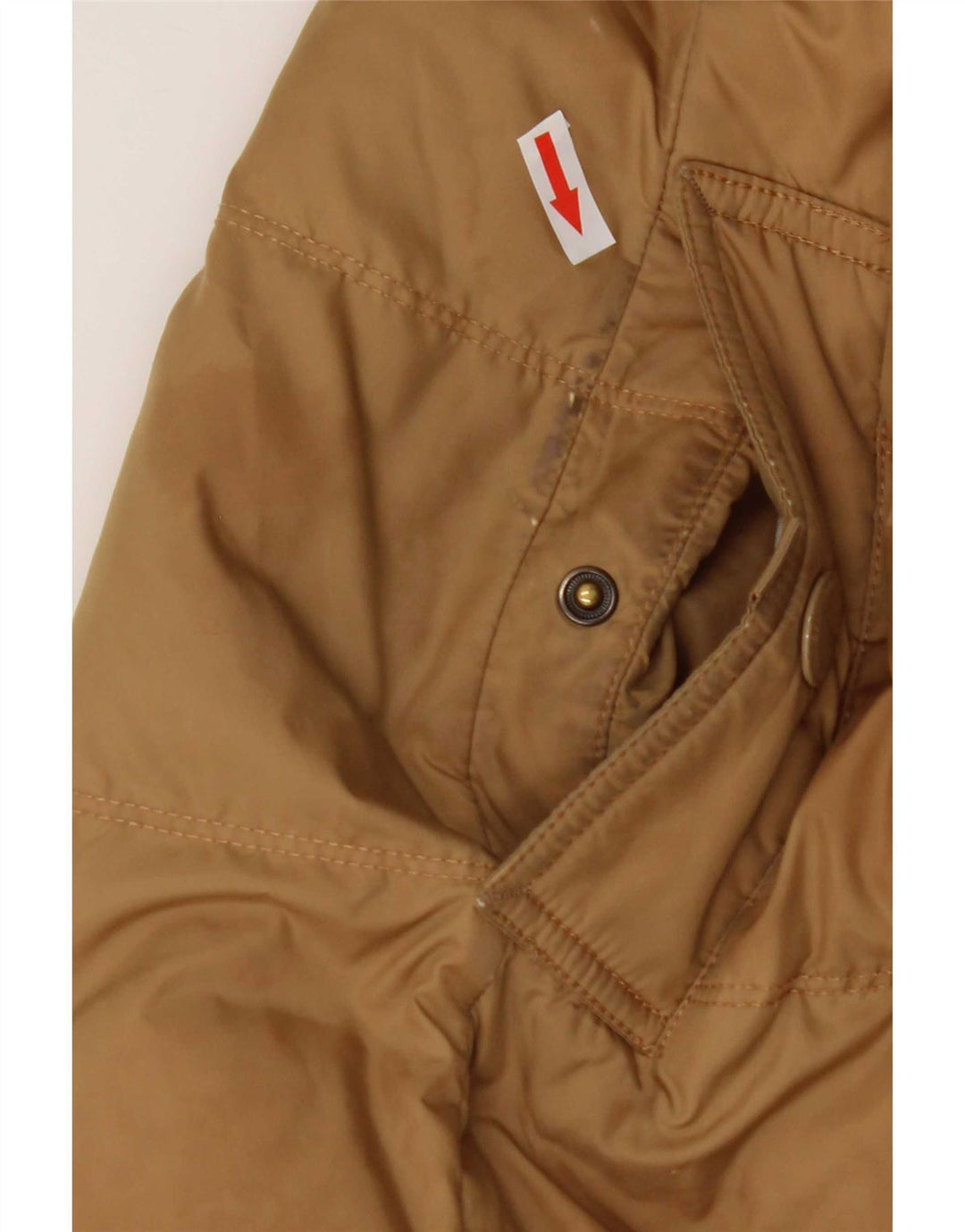 Tommy Hilfiger Womens Hooded Padded Coat UK 10 Small Brown Polyester