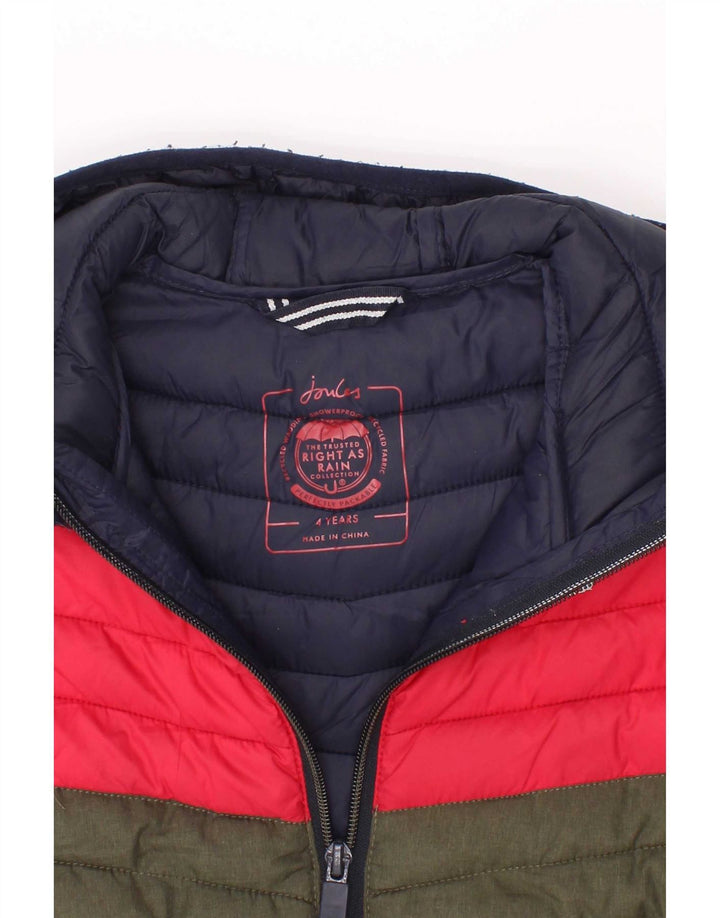 Joules Boys Hooded Padded Jacket 3-4 Years Green Colourblock Polyamide