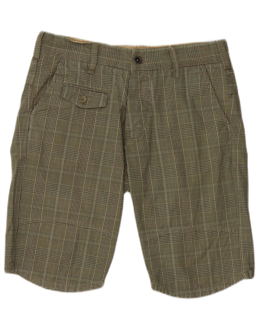 Jack & Jones Mens Chino Shorts Medium W32  Khaki Check Cotton