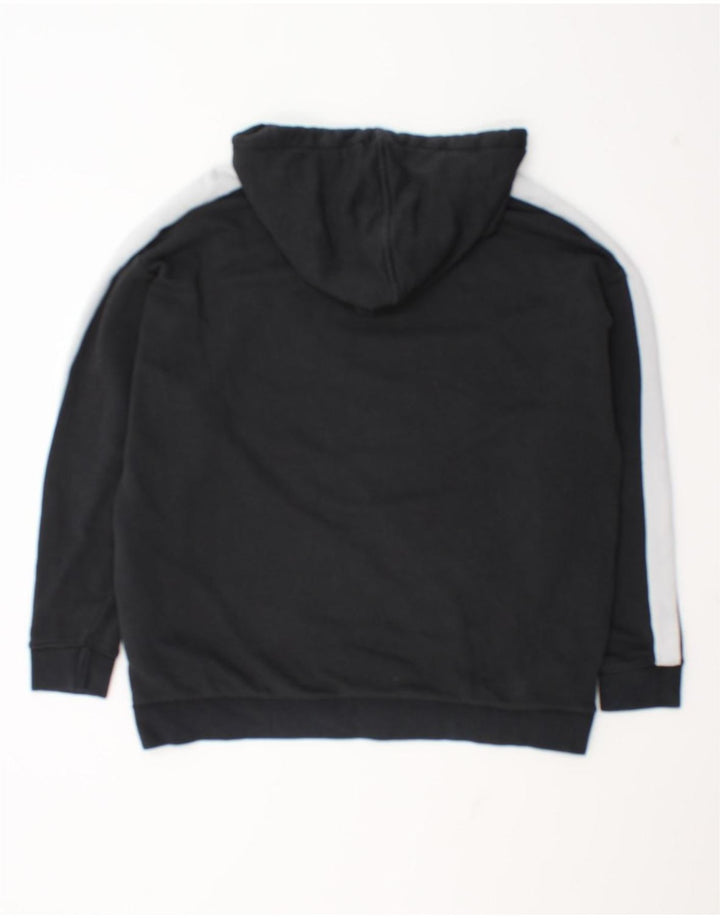 Puma Womens Graphic Oversized Hoodie Jumper UK 12 Medium Black Colourblock