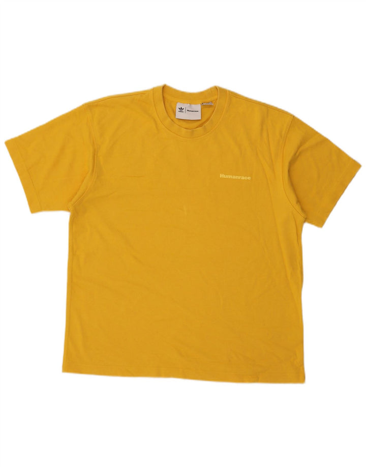 Adidas Mens Humanrace T-Shirt Top Medium Yellow Cotton
