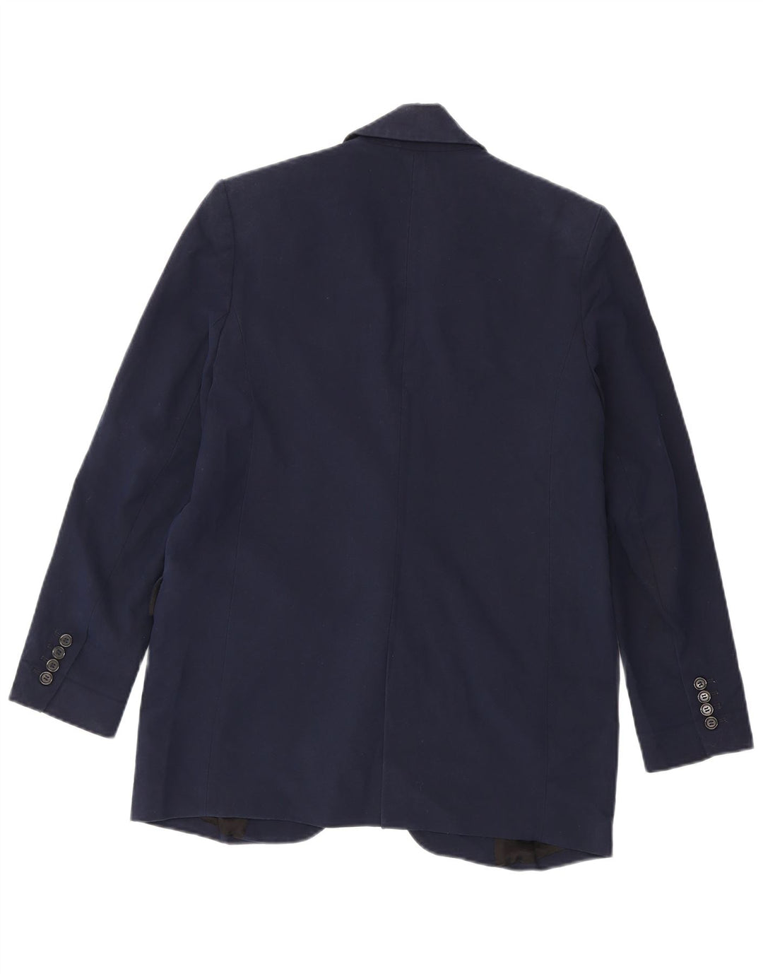 Zara Womens 1 Button Blazer Jacket UK 6 XS Navy Blue Polyester
