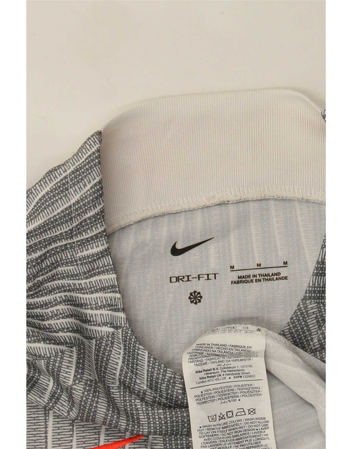 Nike Mens T-Shirt Top Medium Grey Striped Polyester