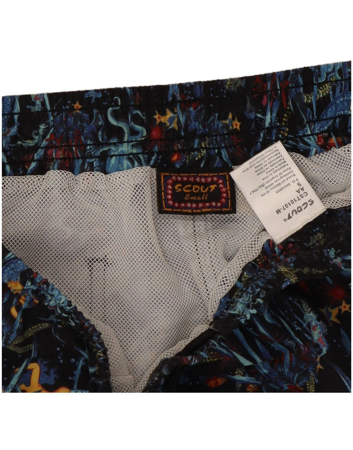 Scout Mens Abstract Pattern Swimming Shorts Small Multicoloured Polyester