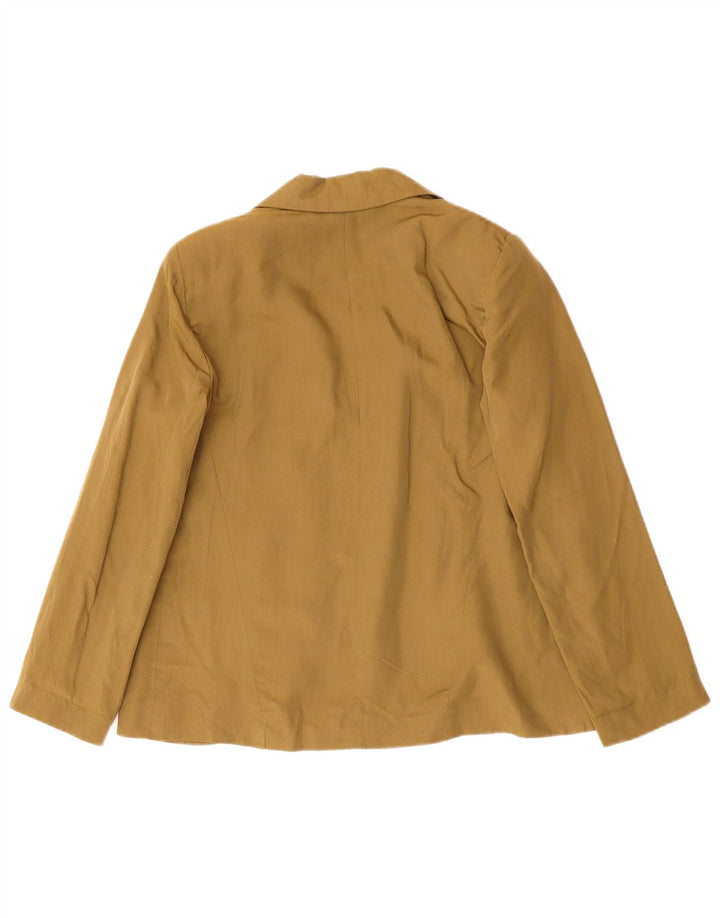 TOPSHOP Womens Oversized Open Blazer Jacket UK 10 Small  Khaki Lyocell
