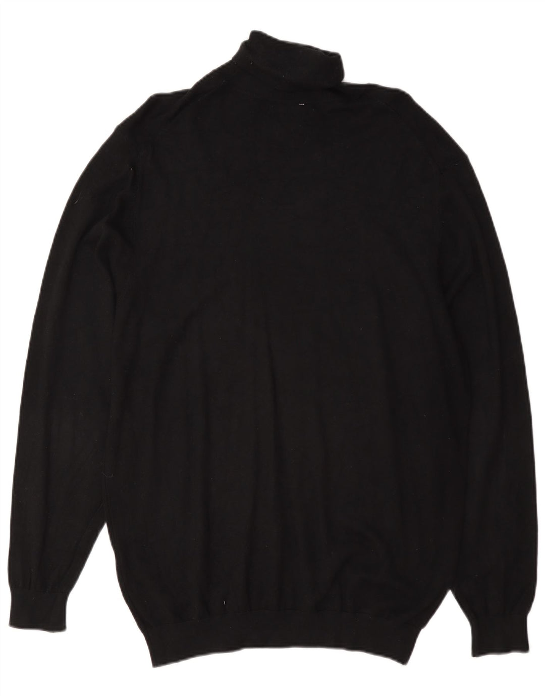 Zara Mens Roll Neck Jumper Sweater Large Black Viscose