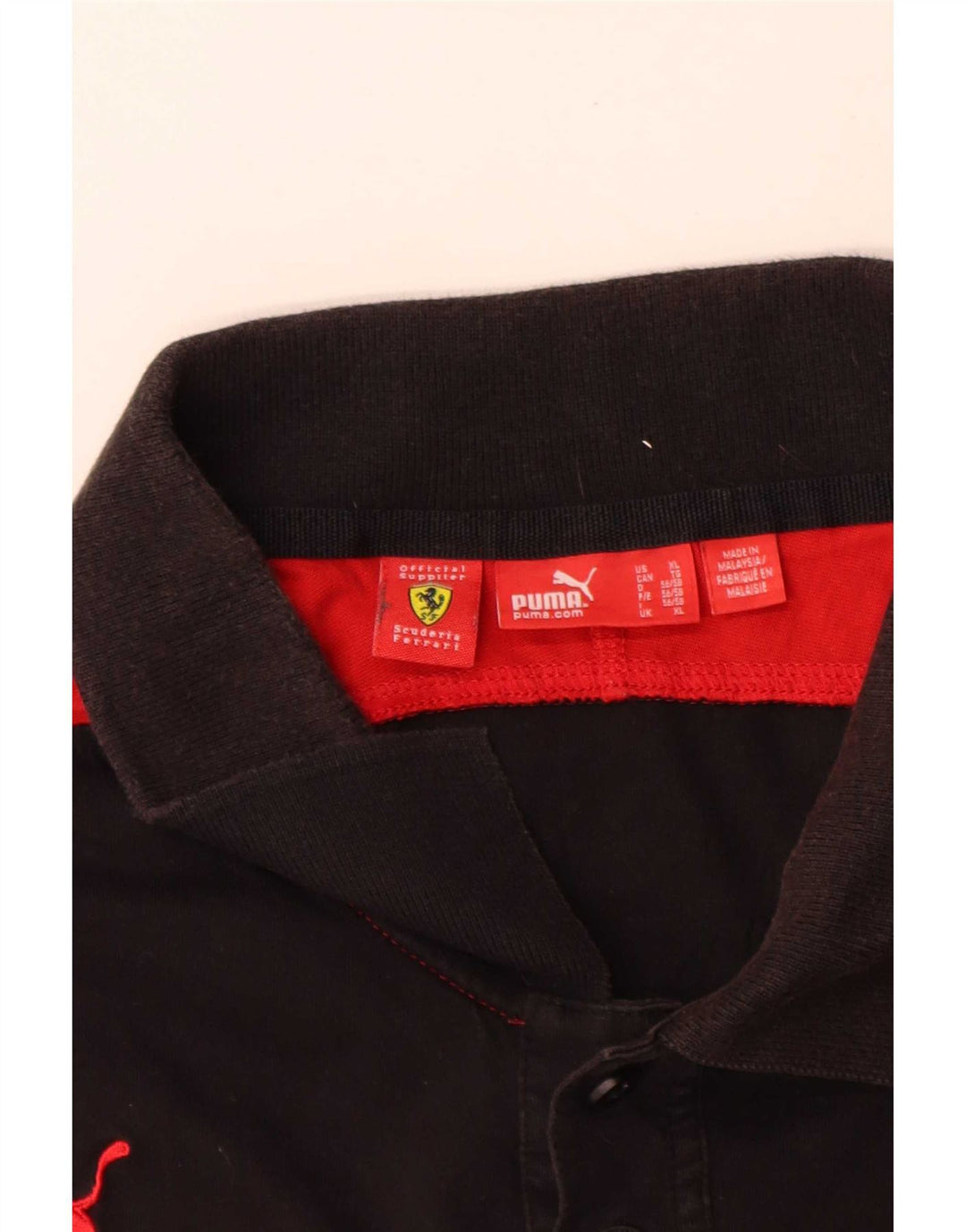 Puma Mens Ferrari Polo Shirt XL Black Colourblock