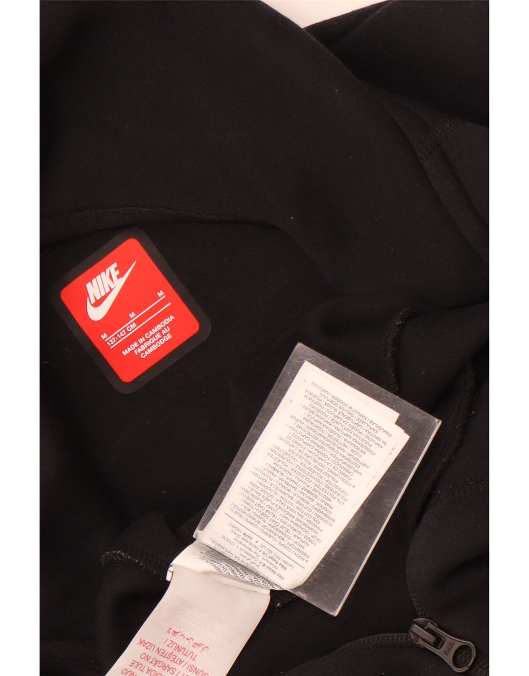 Nike Boys Zip Hoodie Sweater 10-11 Years Medium Black Cotton