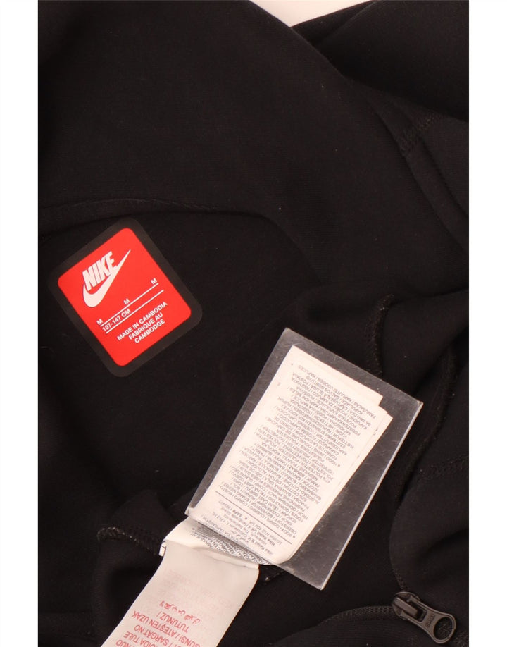 Nike Boys Zip Hoodie Sweater 10-11 Years Medium Black Cotton