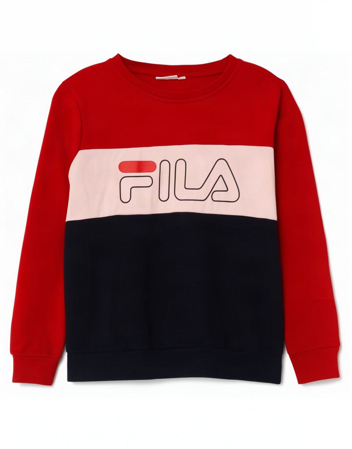Fila Womens Sweatshirt Jumper UK 14 Medium Multicoloured Colourblock