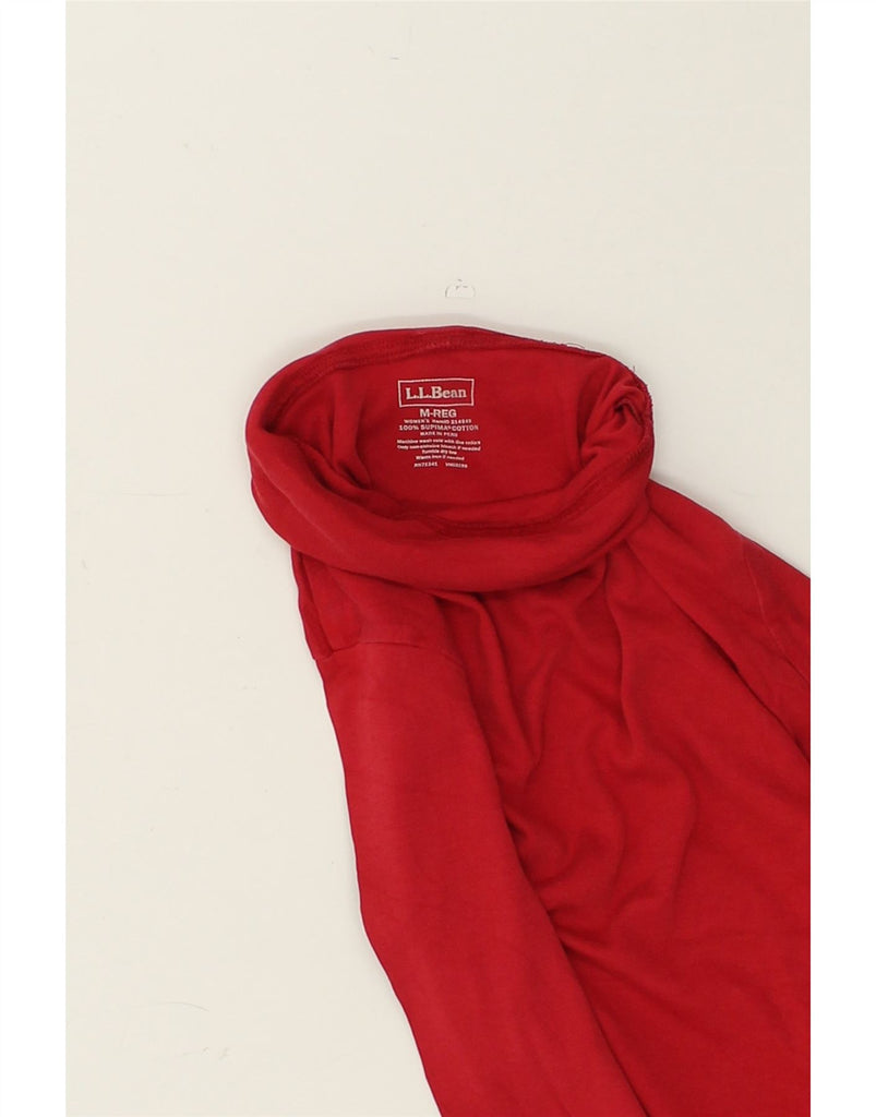 L.L.BEAN Womens Roll Neck Top Long Sleeve UK 14 Medium Red Cotton | Vintage L.L.Bean | Thrift | Second-Hand L.L.Bean | Used Clothing | Messina Hembry 