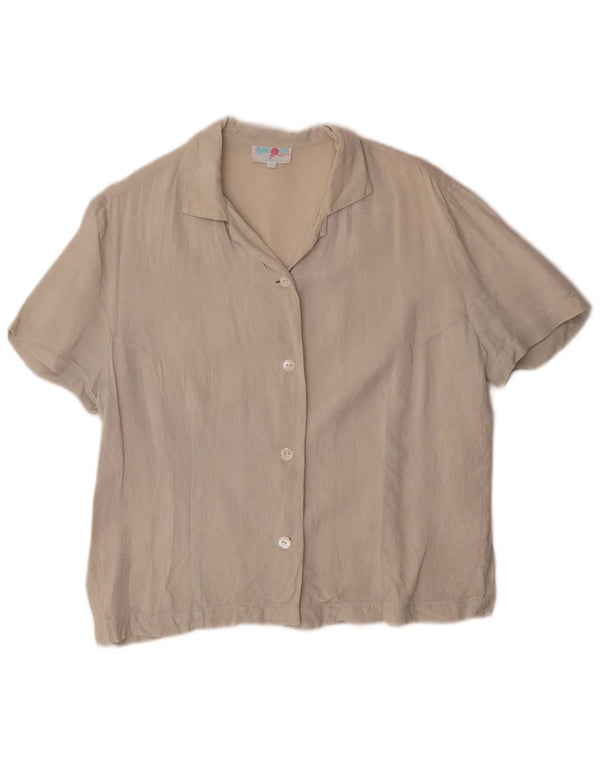 Balloon Womens Short Sleeve Shirt EU 40 Medium Beige Silk