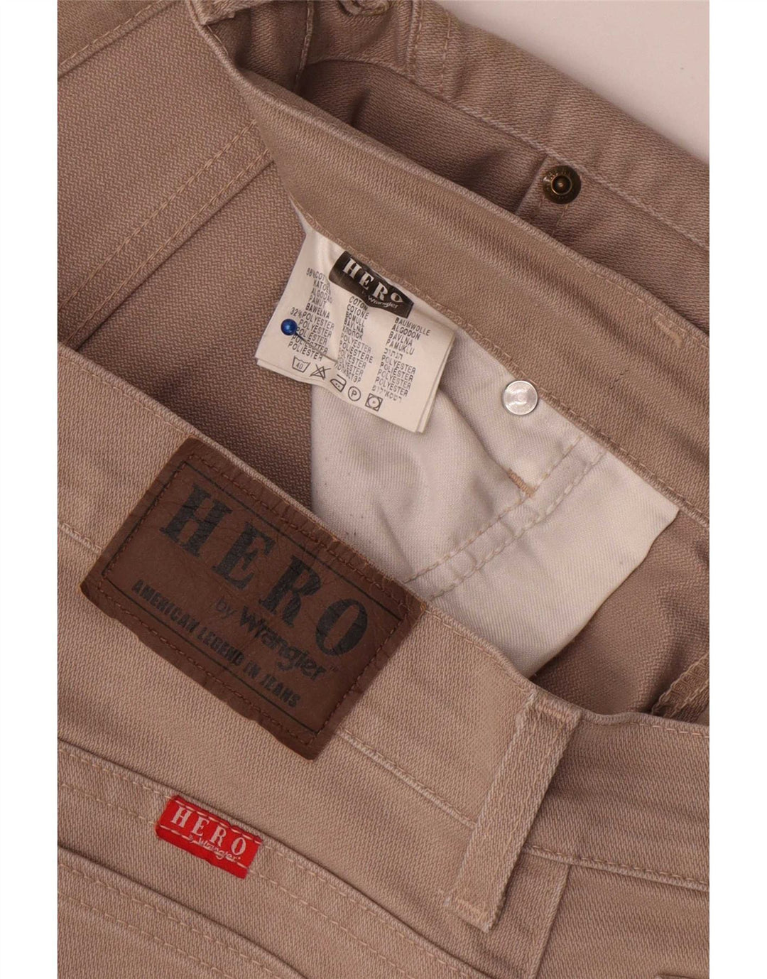 Wrangler Mens Regular Fit Straight Jeans W36 L32 Beige Cotton