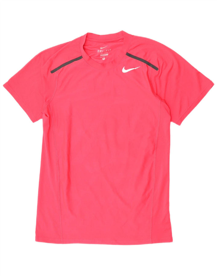 NIKE Mens Dri Fit T-Shirt Top Small Pink Polyester