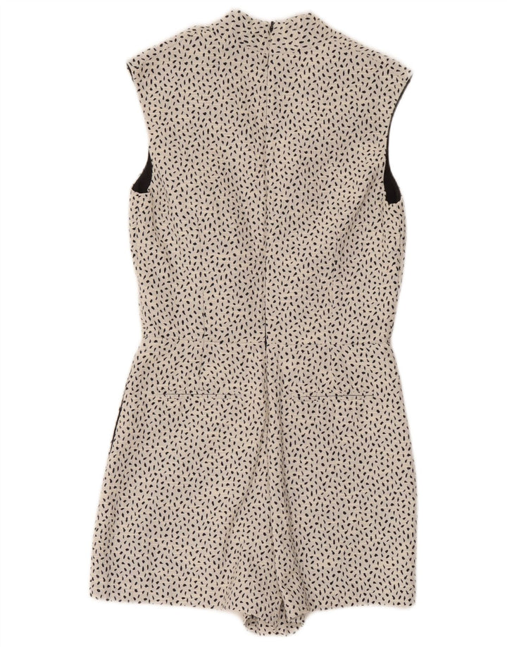 Reiss Womens Playsuit UK 8 Small White Spotted Cotton