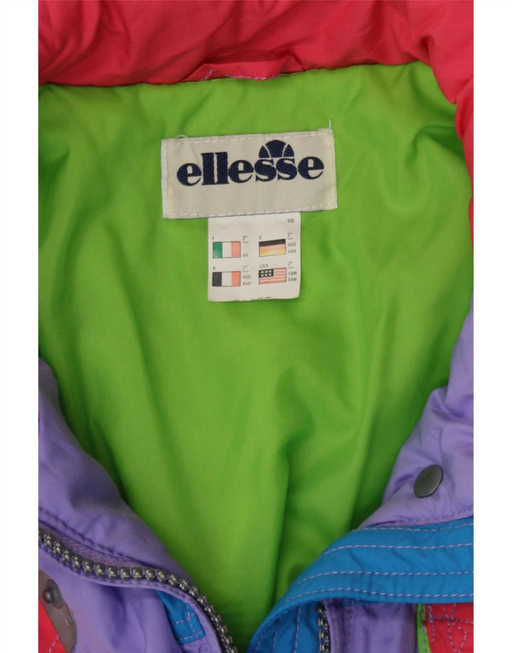 Ellesse Womens Ski Jumpsuit IT 44 Medium Purple Colourblock Polyester
