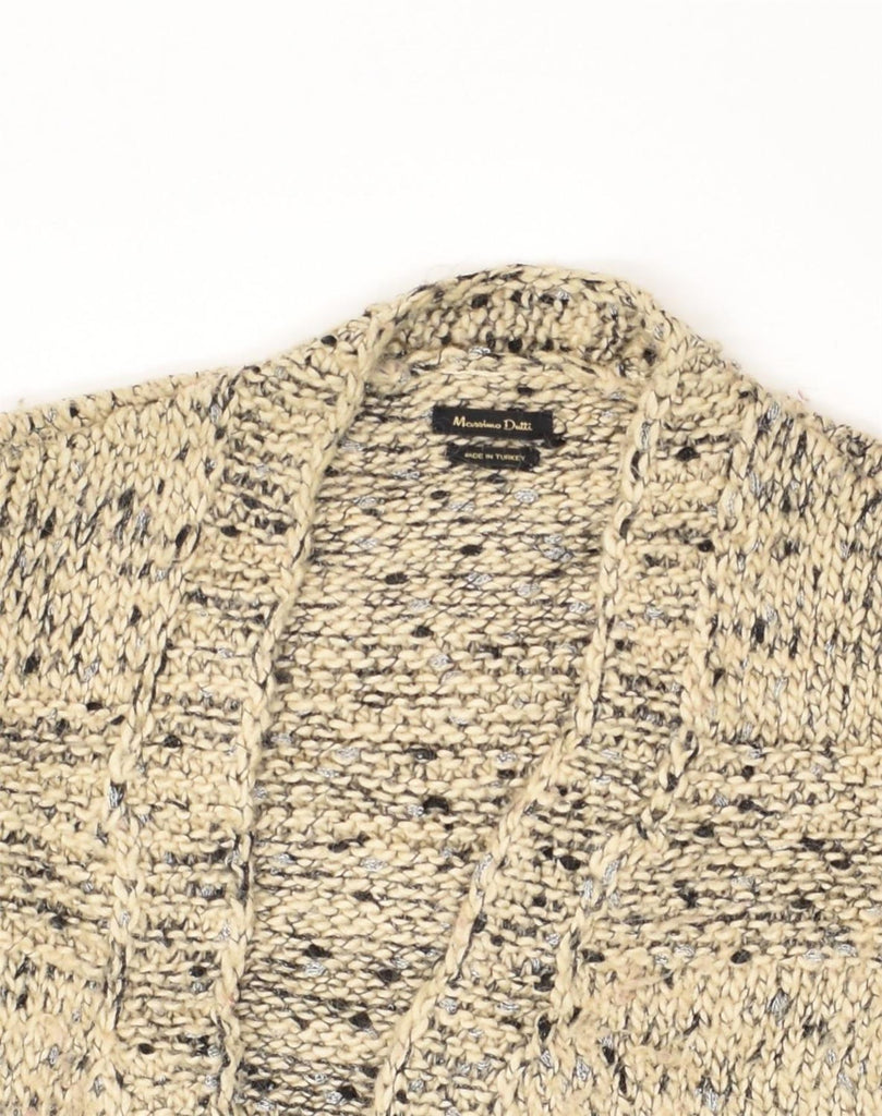 MASSIMO DUTTI Womens Cardigan Sweater UK 10 Small Beige Flecked Acrylic | Vintage Massimo Dutti | Thrift | Second-Hand Massimo Dutti | Used Clothing | Messina Hembry 