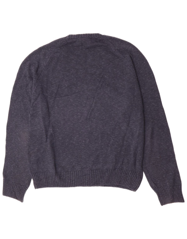 Timberland Mens Crew Neck Jumper Sweater XL Navy Blue Flecked Cotton