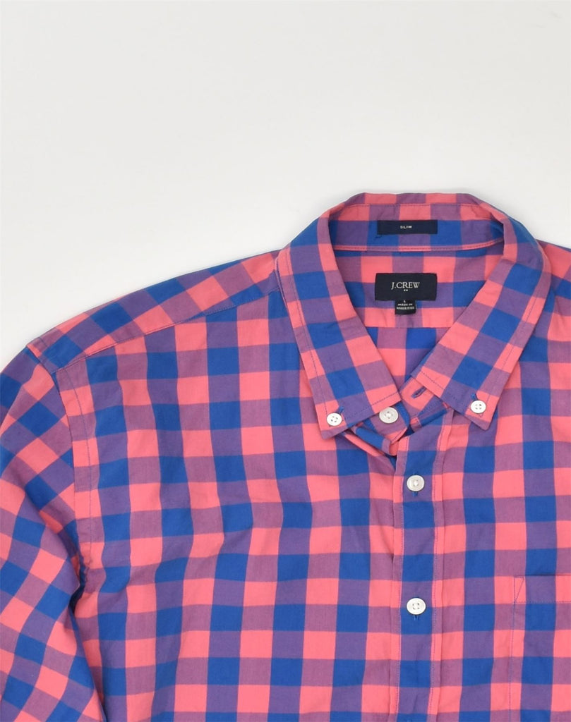 J. CREW Mens Slim Shirt Large Blue Check Cotton | Vintage J. Crew | Thrift | Second-Hand J. Crew | Used Clothing | Messina Hembry 