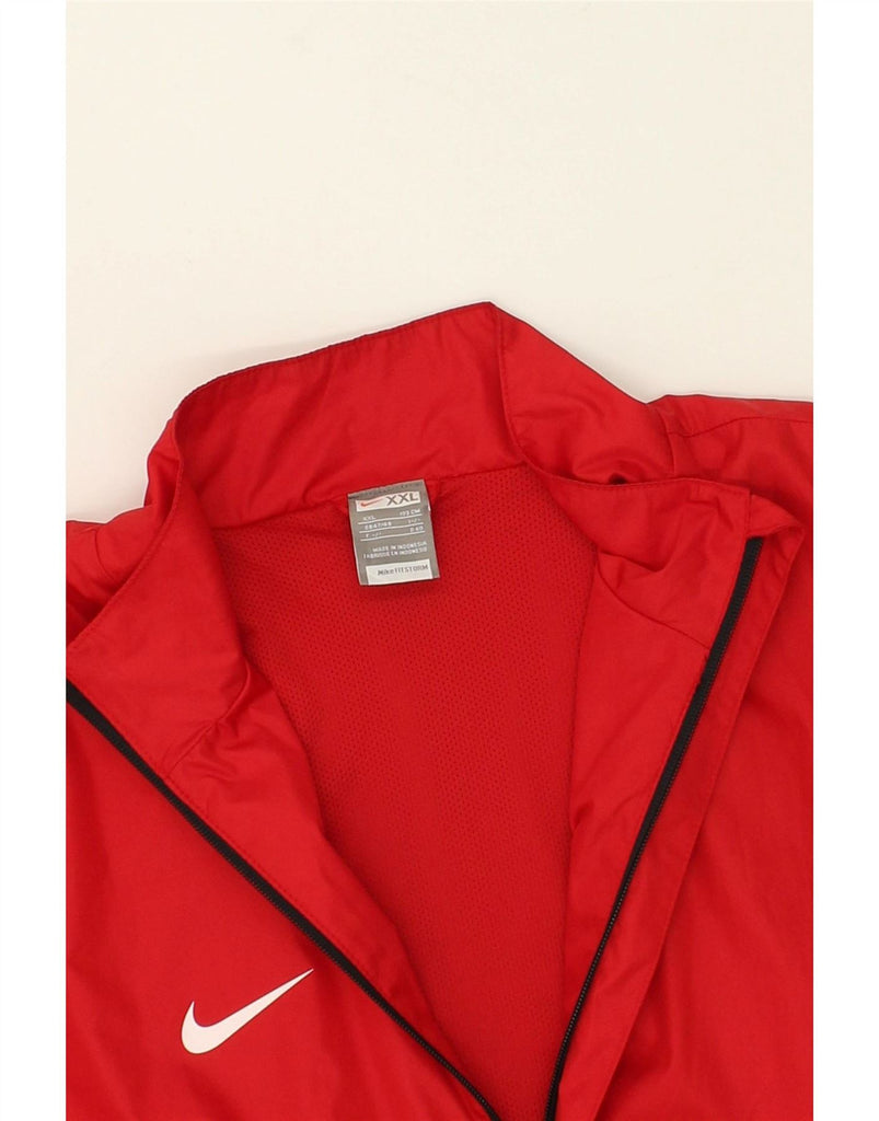 NIKE Mens Rain Jacket UK 44 2XL Red Colourblock Polyester Vintage Nike and Second-Hand Nike from Messina Hembry 