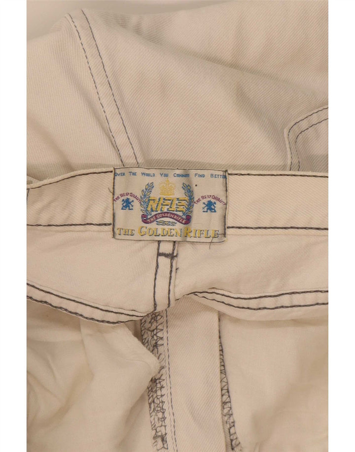 Rifle Mens Tapered Jeans W34 L29 White