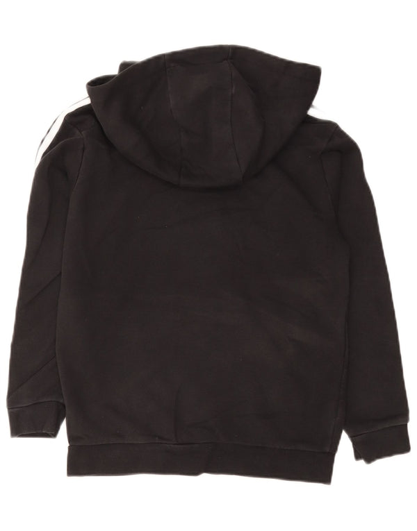 Adidas Girls Graphic Hoodie Jumper 9-10 Years Black Cotton