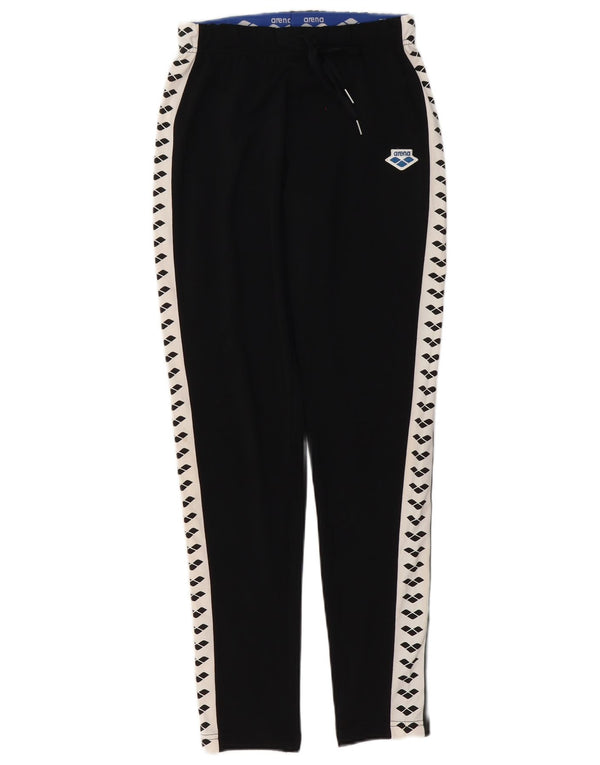 Arena Womens Graphic Tracksuit Trousers UK 10 Small Black Colourblock