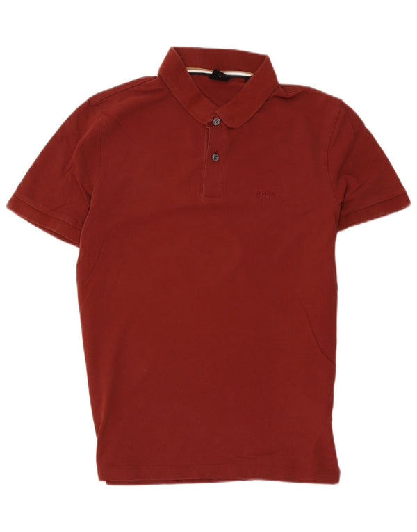 HUGO BOSS Mens Polo Shirt Small Brown Cotton