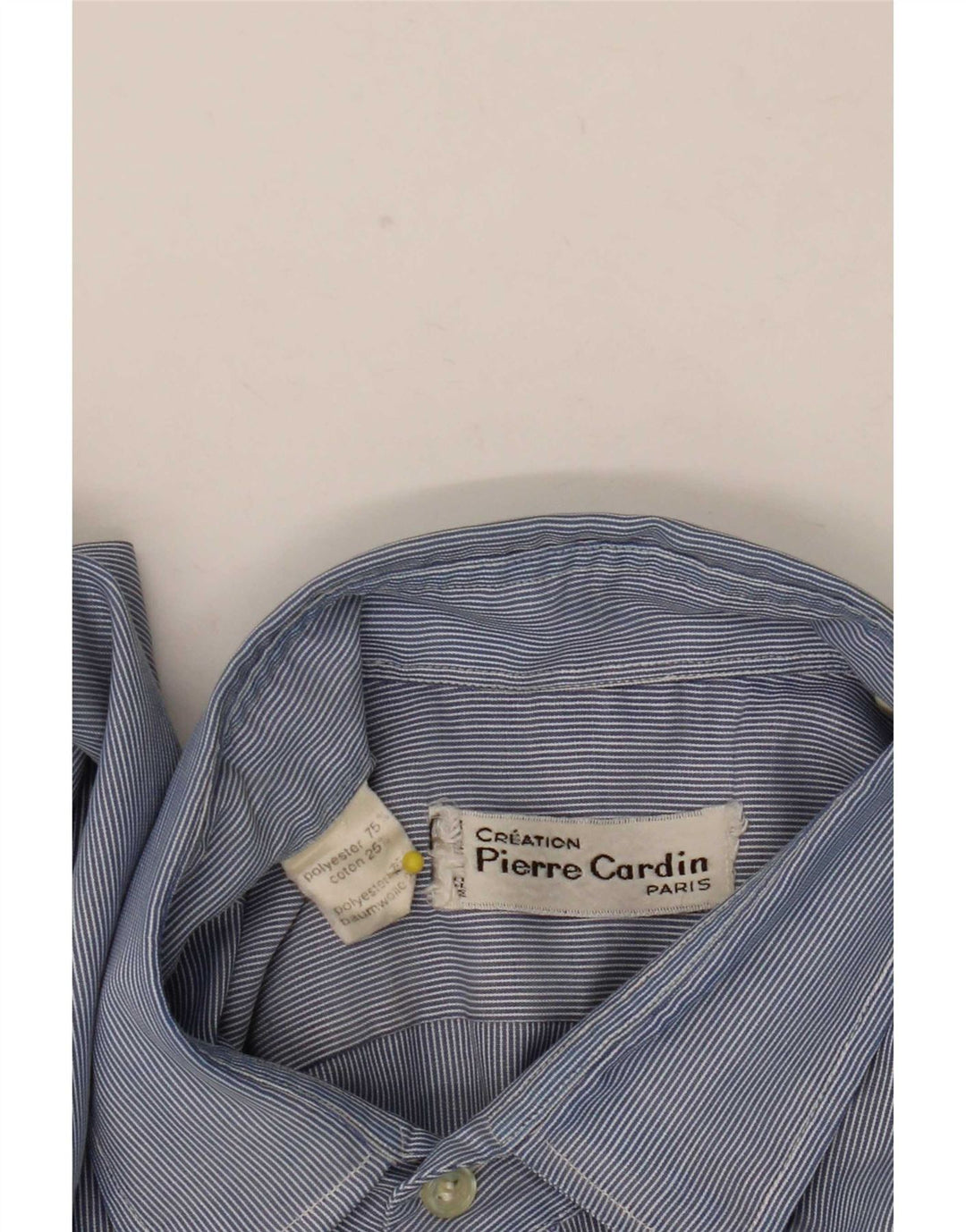 Pierre Cardin Mens Shirt Medium Blue Pinstripe Polyester