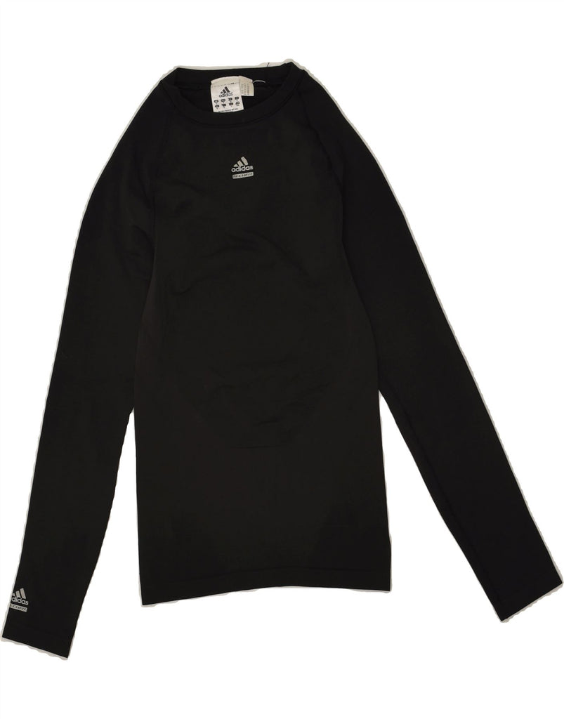 ADIDAS Womens Top Long Sleeve UK 12 Medium Black Polyester | Vintage Adidas | Thrift | Second-Hand Adidas | Used Clothing | Messina Hembry 