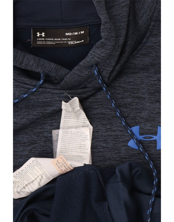 Under Armour Mens Cold Gear Hoodie Jumper Medium Navy Blue Flecked