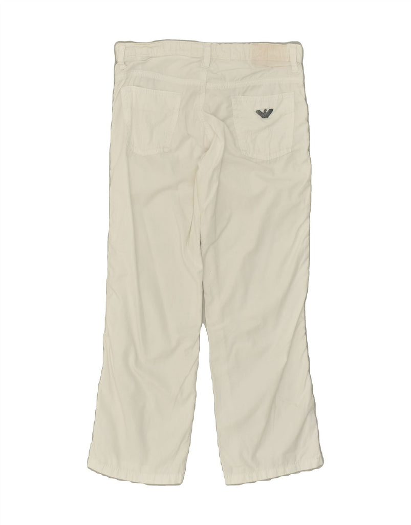 ARMANI JUNIOR Boys Straight Casual Trousers 6-7 Years W24 L22 White Cotton | Vintage Armani Junior | Thrift | Second-Hand Armani Junior | Used Clothing | Messina Hembry 