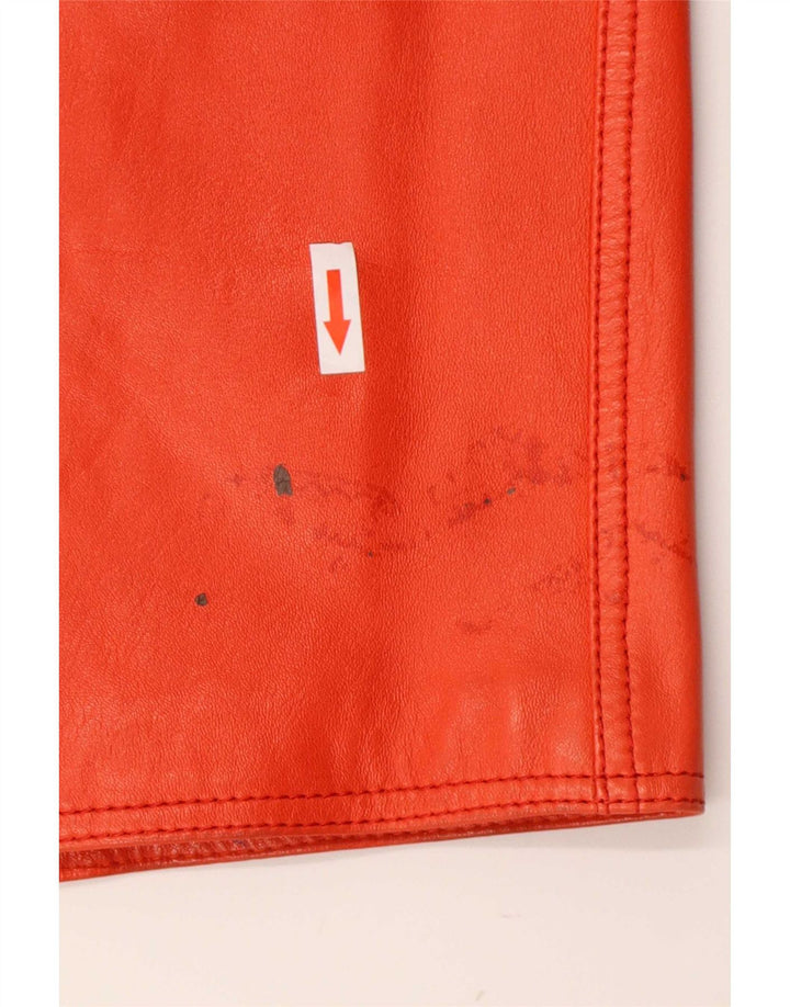 Vintage Womens Leather Skirt Small W26 Red