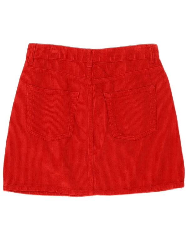 Topshop Womens Mini Corduroy Skirt UK 10 Small W29  Red Cotton