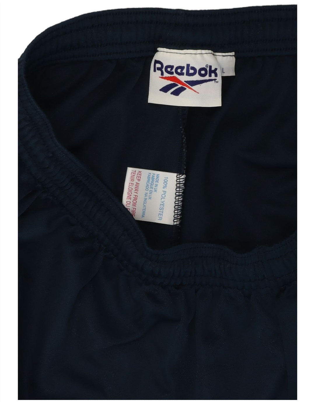 Reebok Mens Graphic Sport Shorts Large Navy Blue Polyester