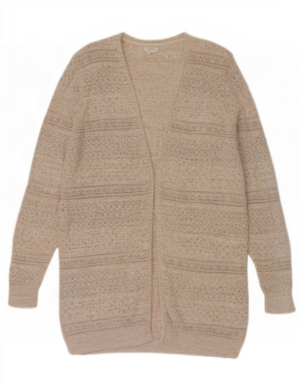 Fat Face Womens Longline Open Cardigan Sweater UK 16 Large Grey Flecked