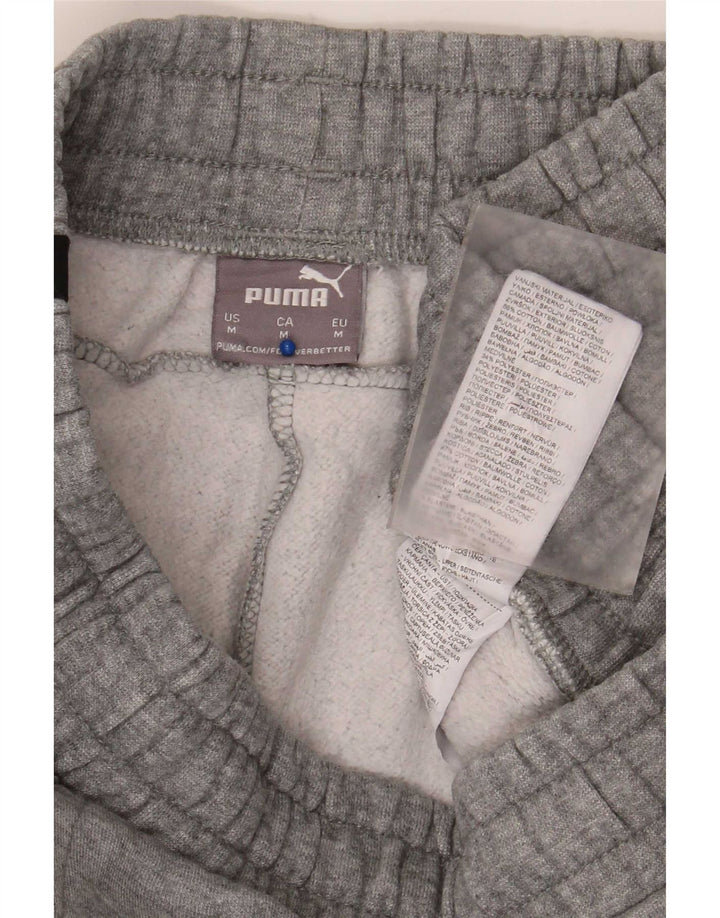 Puma Mens Tracksuit Trousers Joggers Medium Grey Flecked Cotton