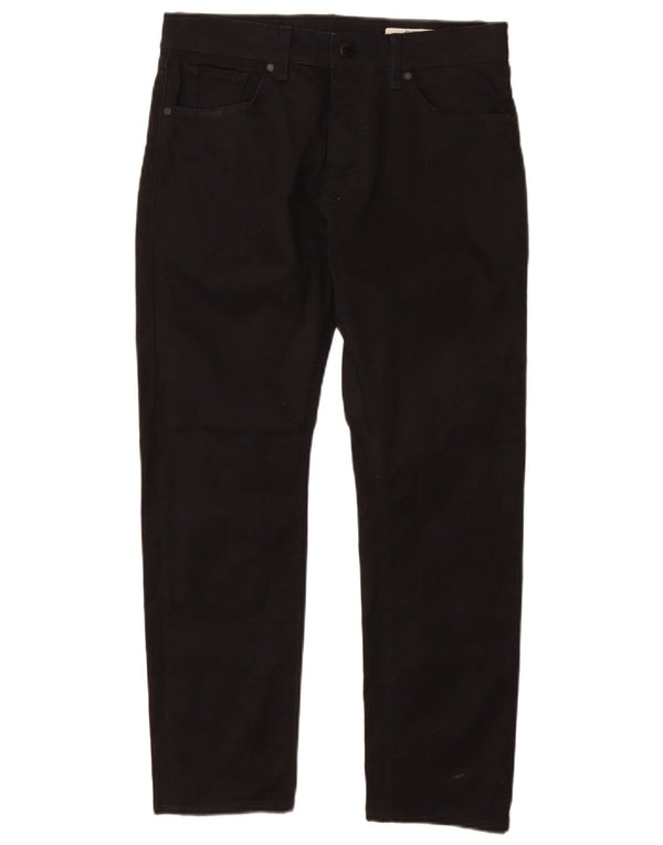Marks & Spencer Womens Straight Casual Trousers W30 L29 Black Cotton