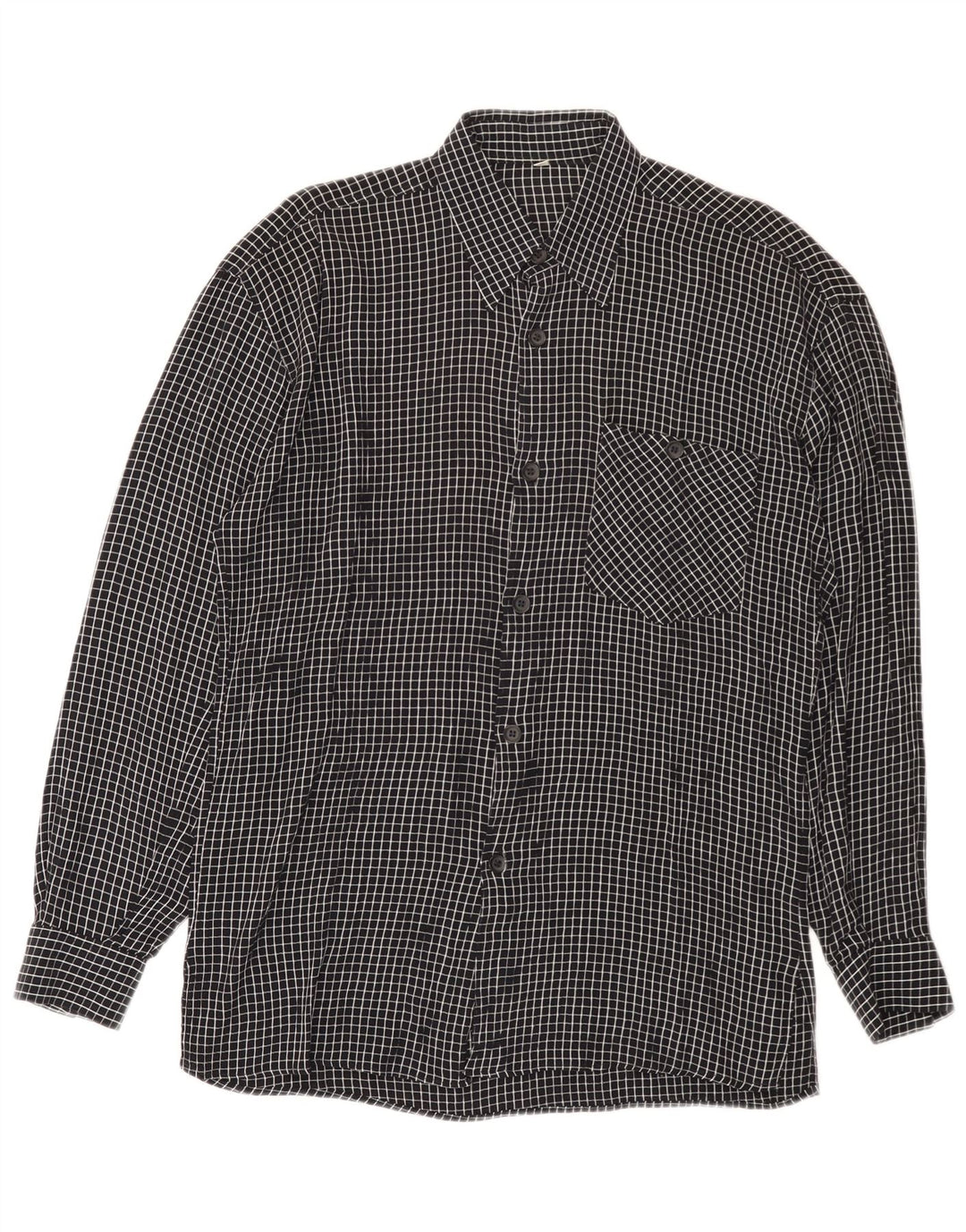 Vintage Mens Shirt Medium Black Check