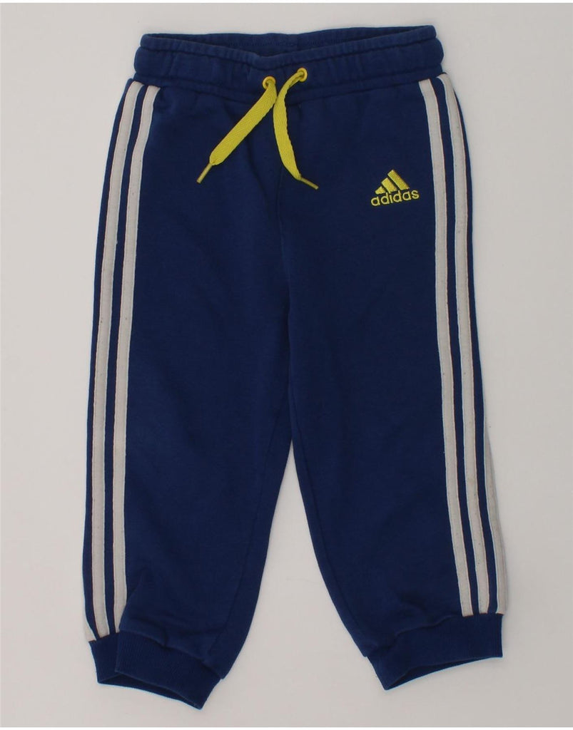 ADIDAS Baby Boys Joggers Tracksuit Trousers 12-18 Months Navy Blue Cotton | Vintage Adidas | Thrift | Second-Hand Adidas | Used Clothing | Messina Hembry 