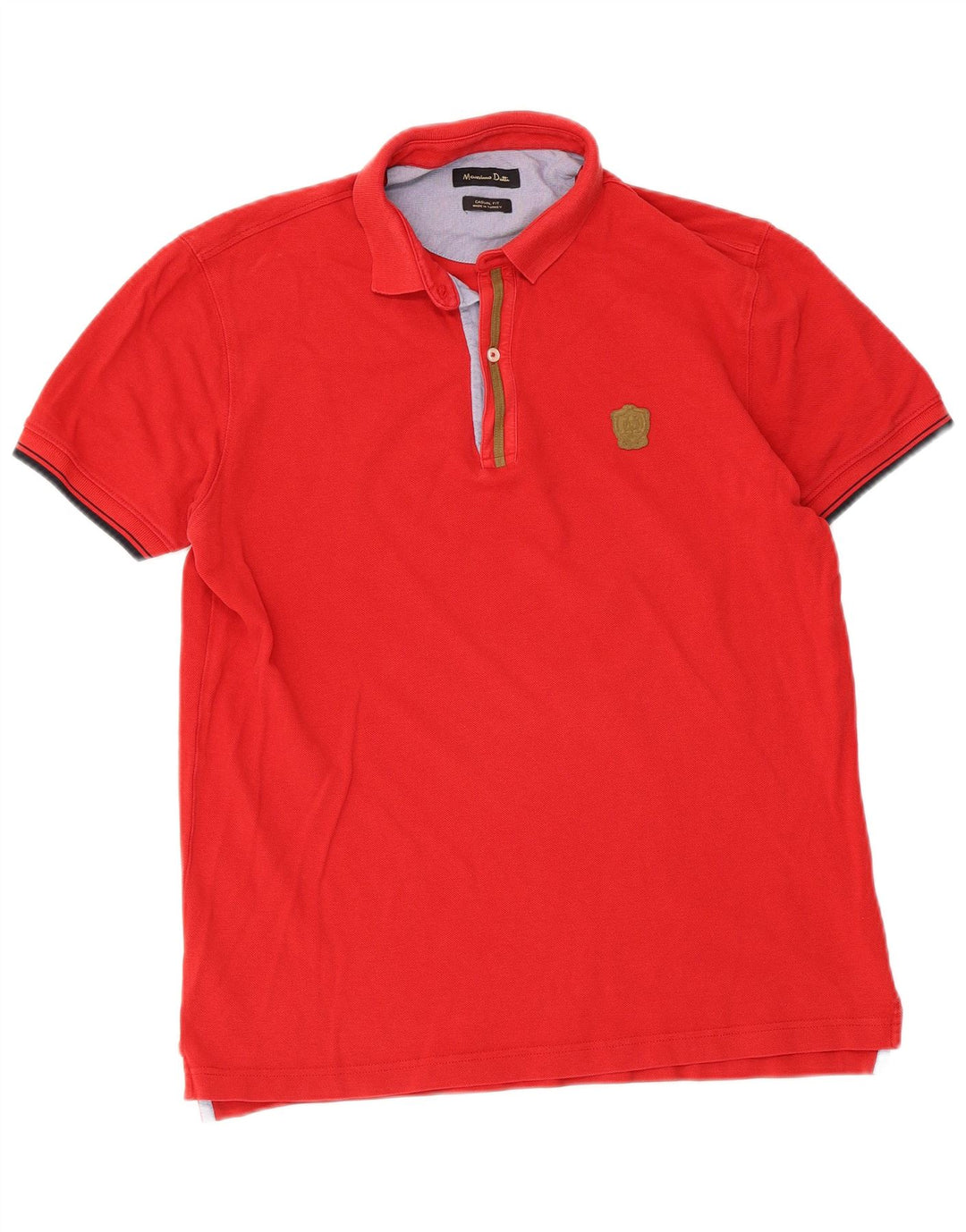 Massimo Dutti Mens Casual Fit Polo Shirt Large Red